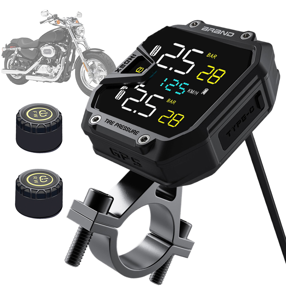 Tire Pressure Monitor - Motorcycle Air Pressure Monitor Sensor USB