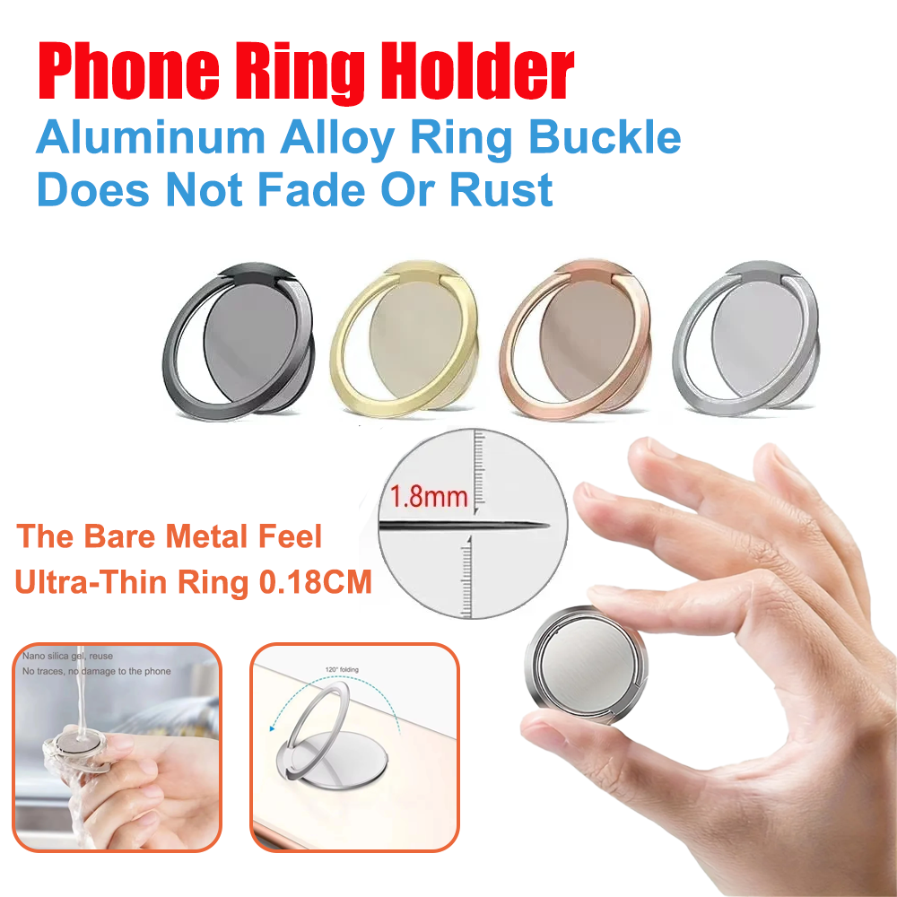 Car Accessories Phone Holder - Ultra Thin Metal Ring Holder Stand