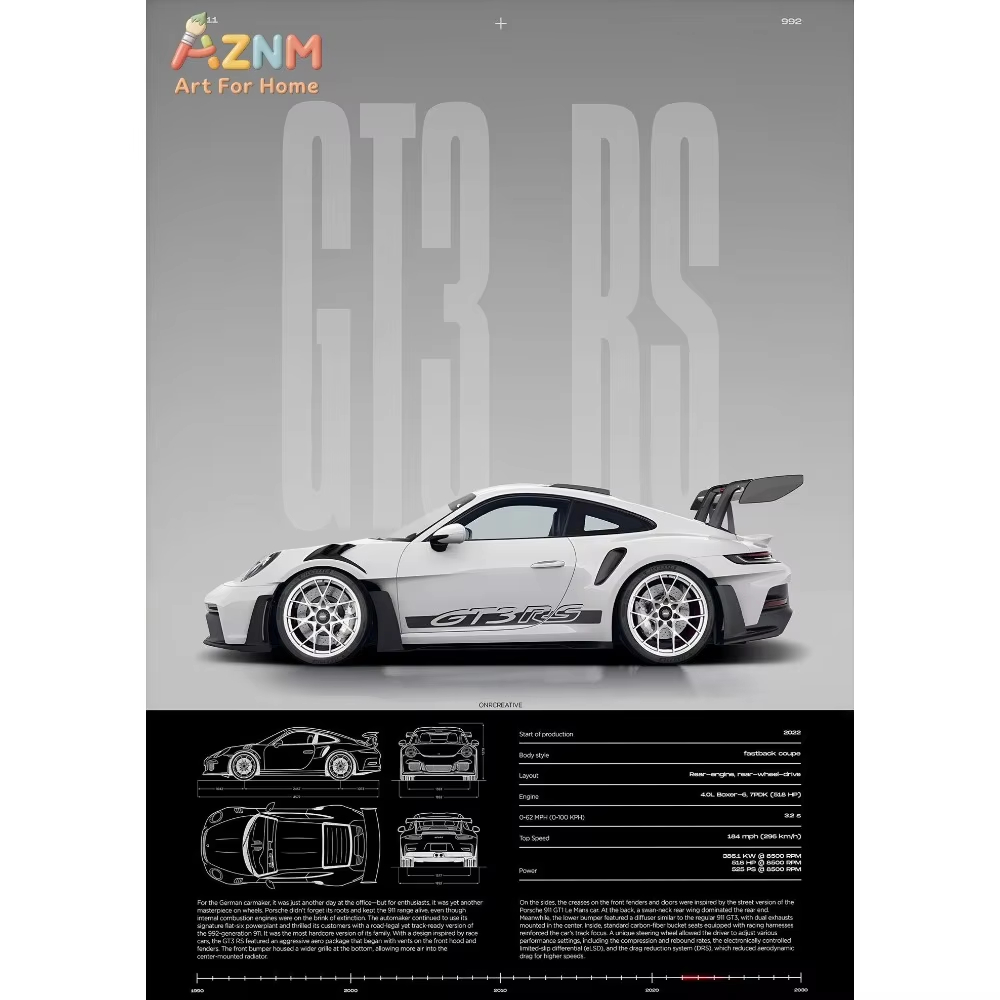 1pc Minimalist 911 GT3-RS 718  - Car Accessories For Inside ulasan dan harga