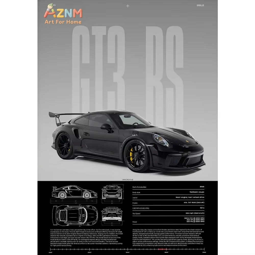 1pc Minimalist 911 GT3-RS 718  - Car Accessories For Inside ulasan dan harga