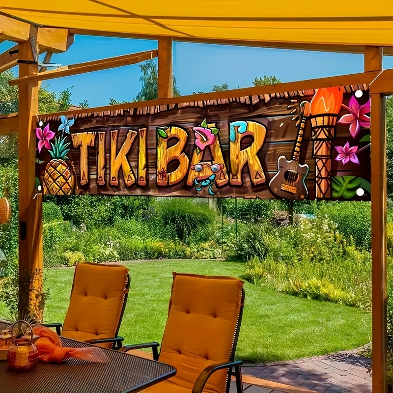 Tiki Bar Banner Tropical Hawai - Car Accessories Nearby ulasan dan harga