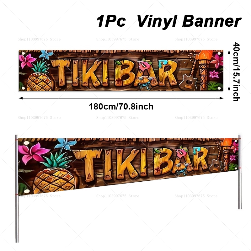 Tiki Bar Banner Tropical Hawai - Car Accessories Nearby ulasan dan harga